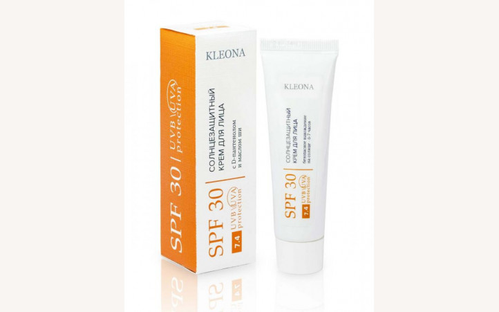 Солнцезащитный крем для лица Клеона SPF 30 №7.4 (30мл) физ фильтры