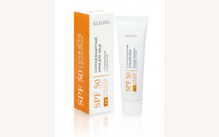 Солнцезащитный крем для лица Клеона SPF 50 №7.5 (30мл) физ фильтры Солнцезащитный крем для лица Клеона SPF 50 №7.5 (30мл) физ фильтры